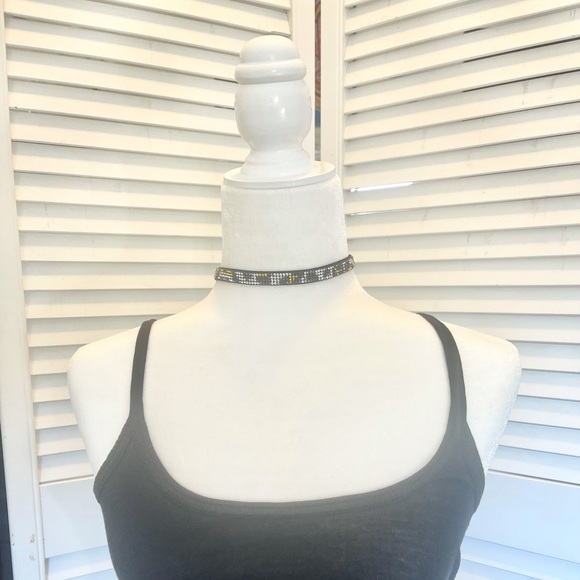Leopard Print Rhinestone Choker - Picture 3 of 10